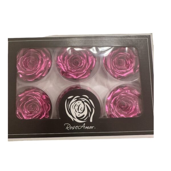 Preserved roses metallic pink - Image 3