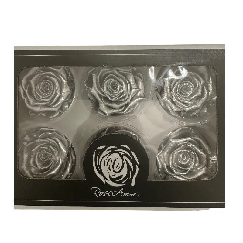 Preserved roses metallic silver - Image 3
