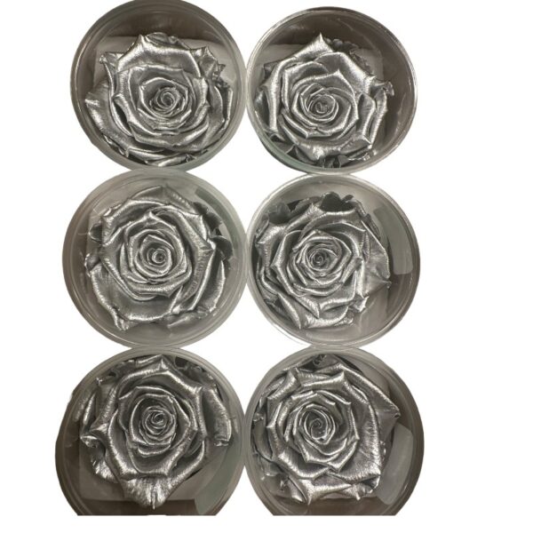 Preserved roses metallic silver - Image 2